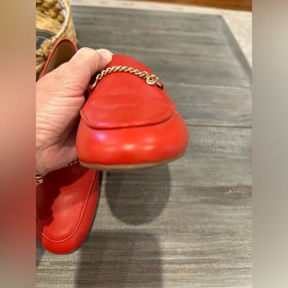 Coach Hanna Chain Leather Slip-On Driver Loafers - Picture 7 of 10